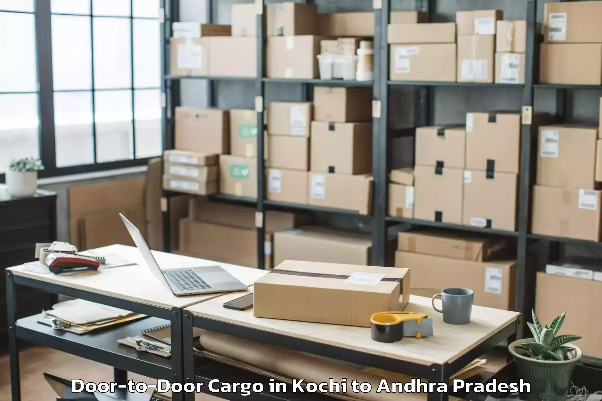 Quality Kochi to Vignan University Guntur Door To Door Cargo